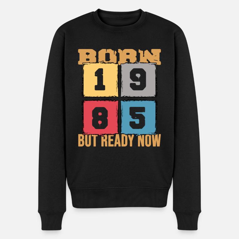 1985 Anniversaire 37 ans édition rétro prête maintenant - Pull Premium bio Homme - noir