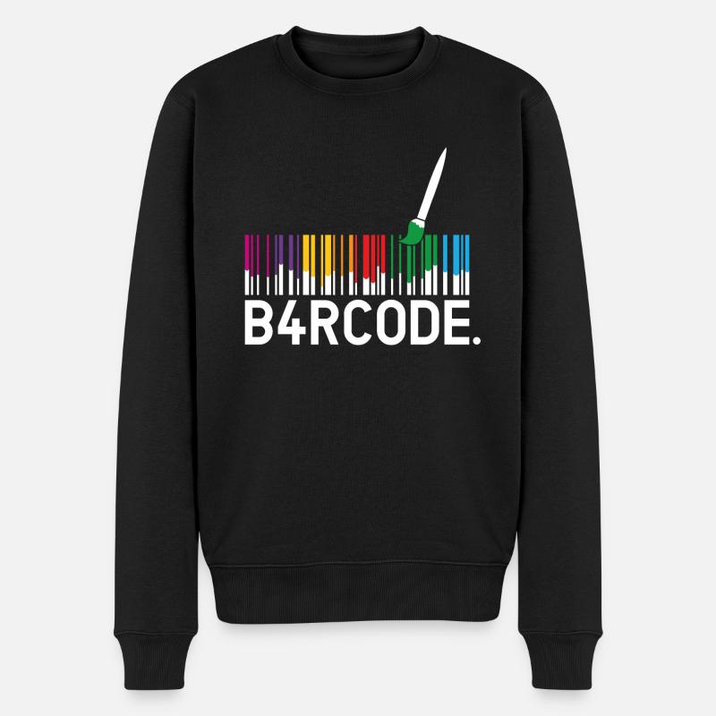 B4RCODE. Peint - Pull Premium bio Homme - noir