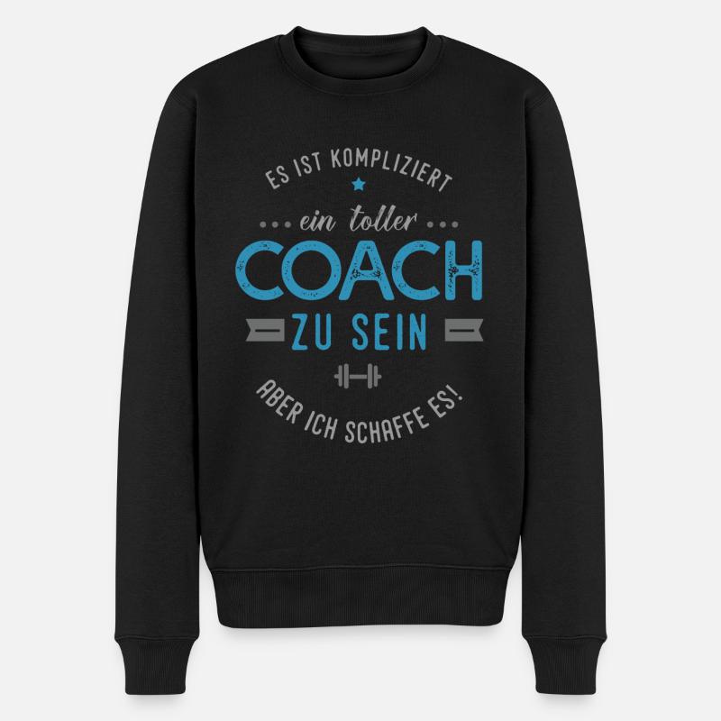 coach - Männer Premium Bio Pullover - Schwarz