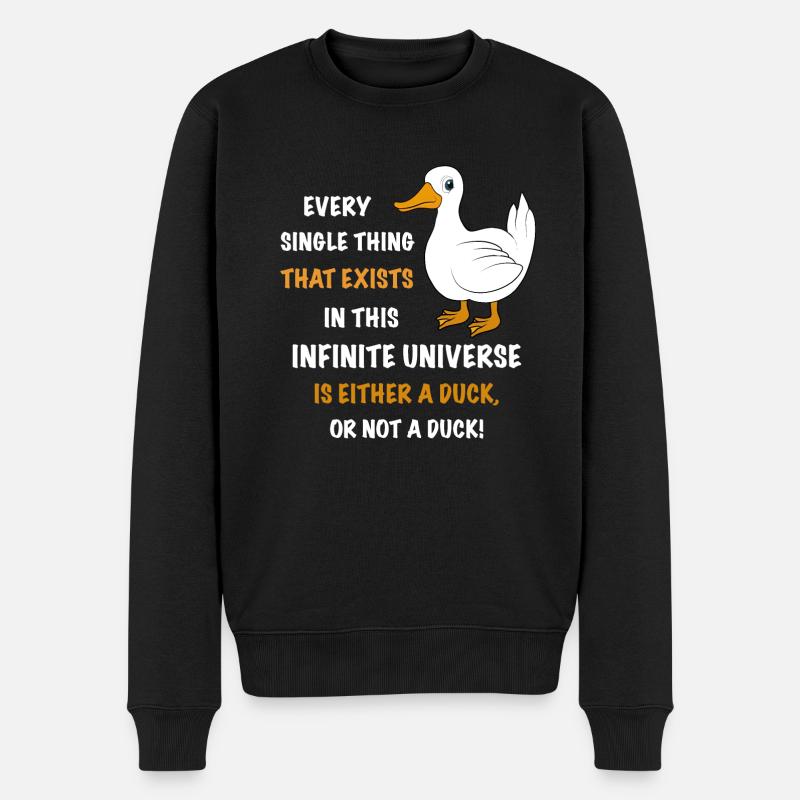 Lustige Ente Spruch - Männer Premium Bio Pullover - Schwarz