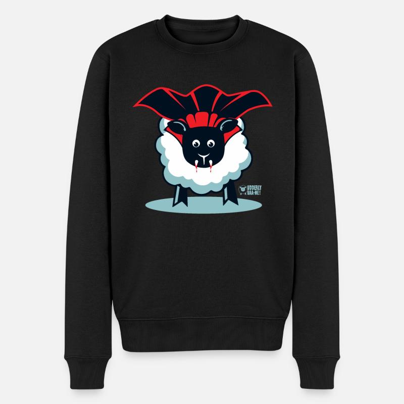 Schaf ein Vampir? - Männer Premium Bio Pullover - Schwarz