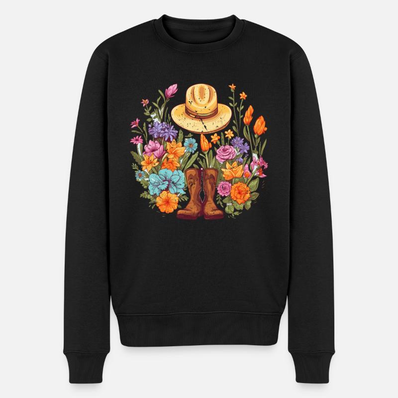 Die Freude eines Gartenliebhabers - Männer Premium Bio Pullover - Schwarz