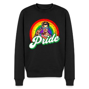 Pride Gay CSD Love LGBTQ Farben des Regenbogens - Männer Premium Bio Pullover - Schwarz - Vorne - Nico (187cm)