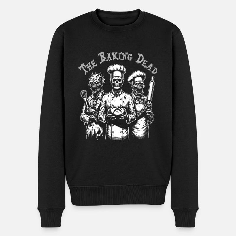 Baking Dead - backende Zombies - Männer Premium Bio Pullover - Schwarz