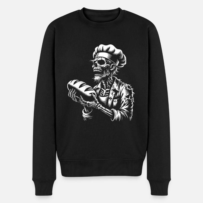 Zombie Bäcker gruseliger Bäcker - Männer Premium Bio Pullover - Schwarz
