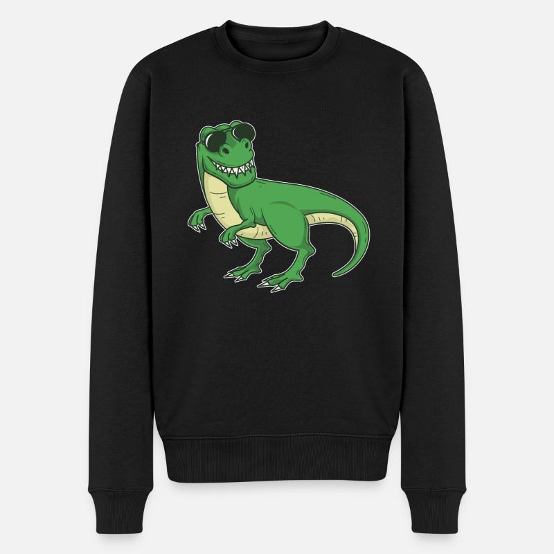 Cool Tyrannosaurus Rex - Dinosaurier T-Rex - Männer Premium Bio Pullover - Schwarz