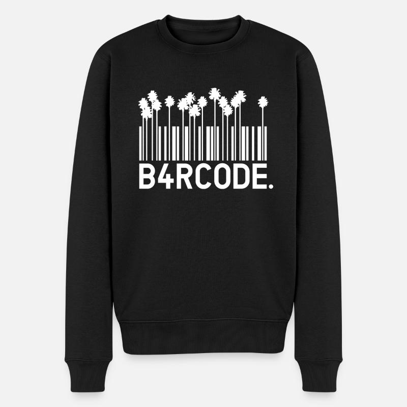 B4RCODE. Palmiers - Pull Premium bio Homme - noir