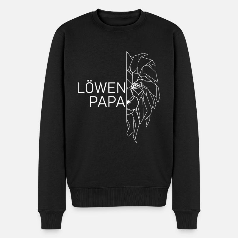 Löwen Papa - Vater - Geburtstag/Vatertag - Männer Premium Bio Pullover - Schwarz