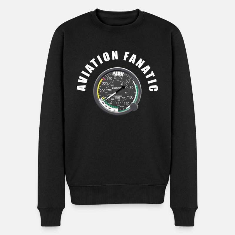 Luftfahrt fanatic - Männer Premium Bio Pullover - Schwarz