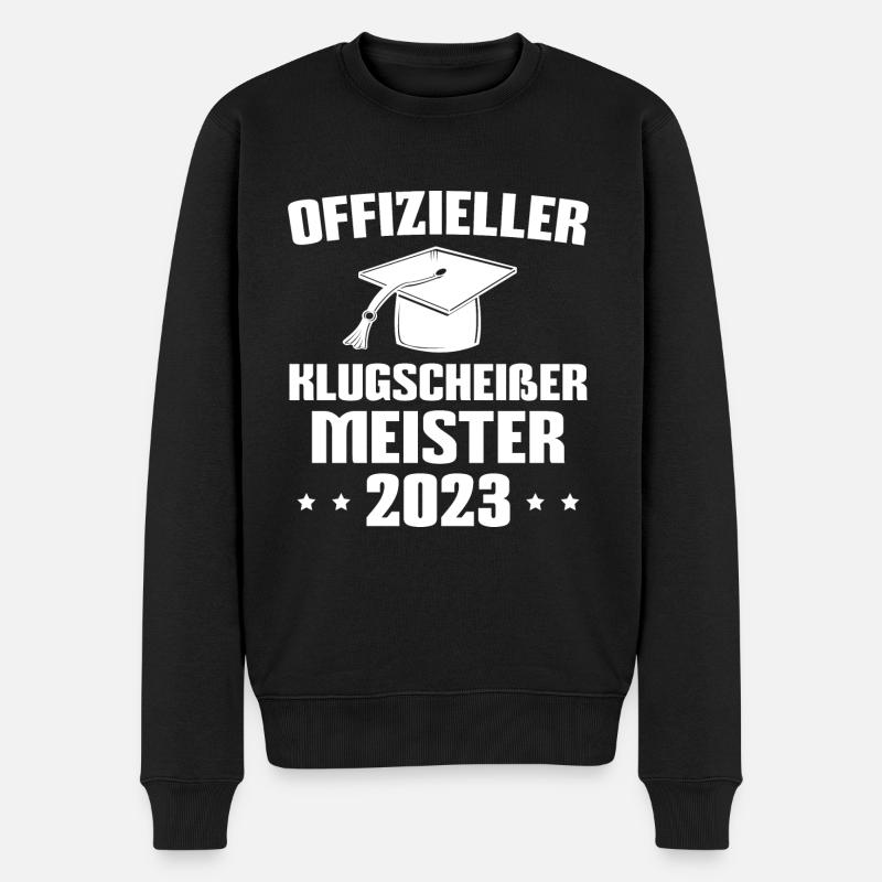 Meisterprüfung 2023 Klugscheißer Meister Abschluss - Männer Premium Bio Pullover - Schwarz