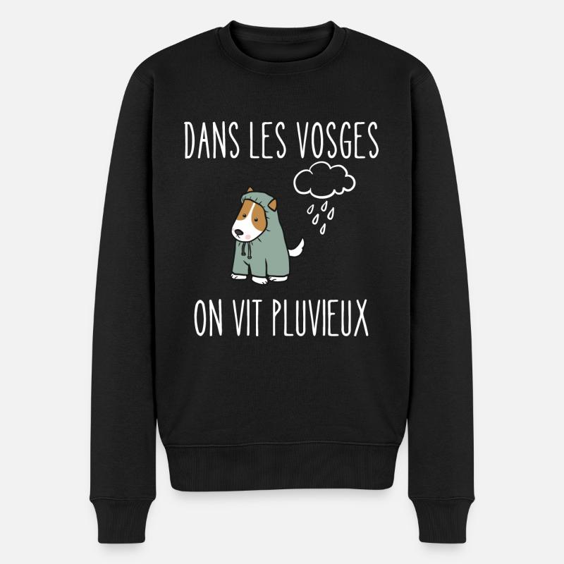 dans les vosges on vit pluvieux - Pull Premium bio Homme - noir