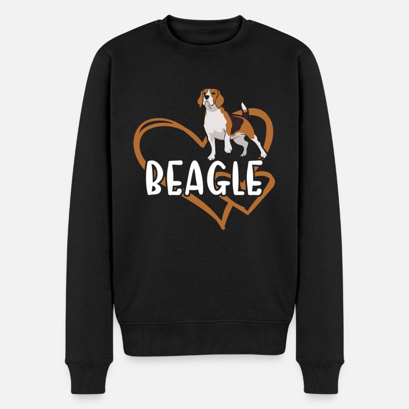 Beagle Heart - Männer Premium Bio Pullover - Schwarz