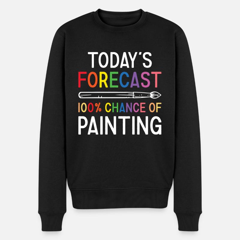 Painter Today's Forecast Painting - Männer Premium Bio Pullover - Schwarz