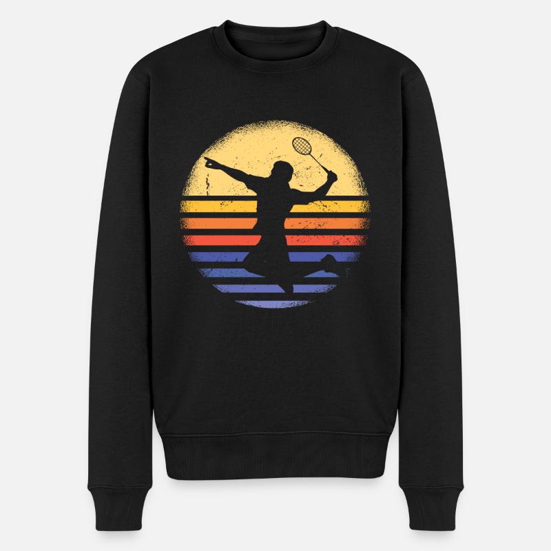 Sport Rétro Sunset Badminton - Pull Premium bio Homme - noir