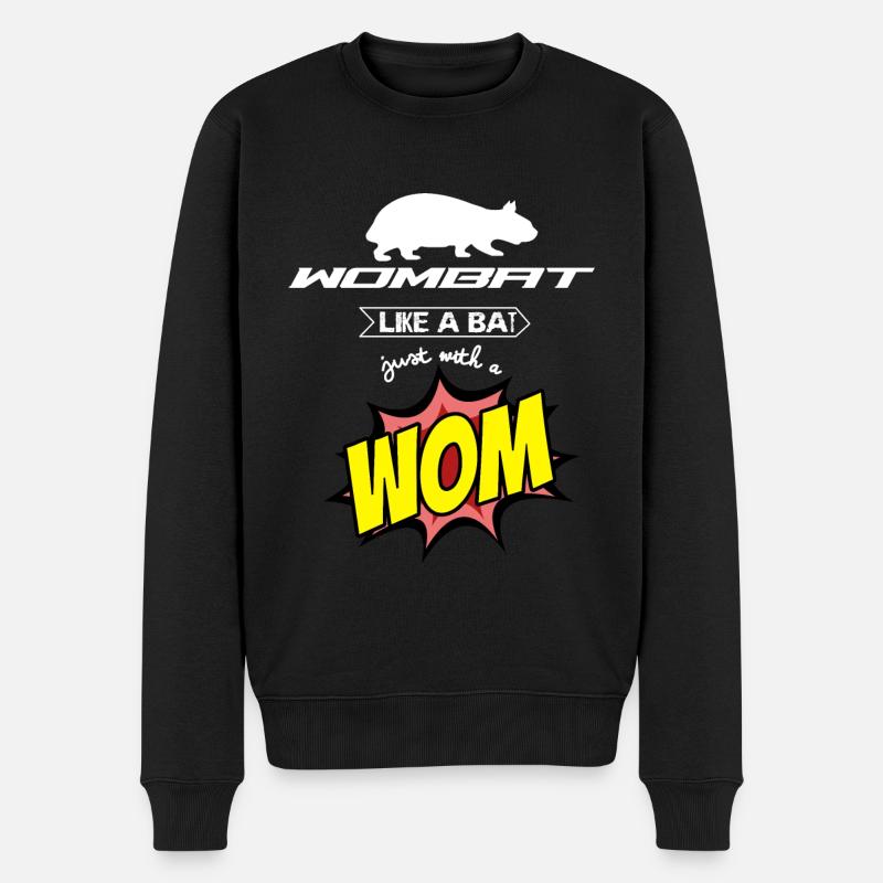 Wombat Australien - Männer Premium Bio Pullover - Schwarz
