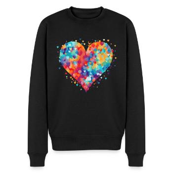 Köln Karneval Alaaf Jeck Party Konfetti Herz - Männer Premium Bio Pullover - Schwarz - Vorne - Nico (187cm)