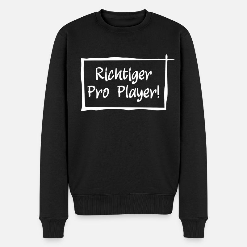 Richtiger Pro Player - Männer Premium Bio Pullover - Schwarz