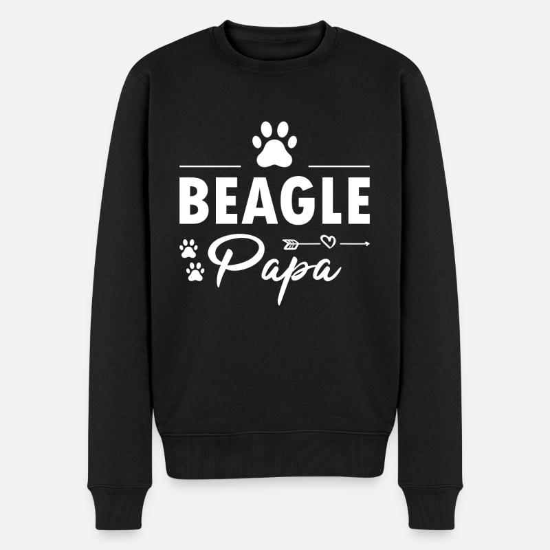 Beagle Papa - Männer Premium Bio Pullover - Schwarz