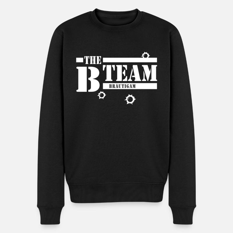 Team Bräutigam | The B-Team - Männer Premium Bio Pullover - Schwarz