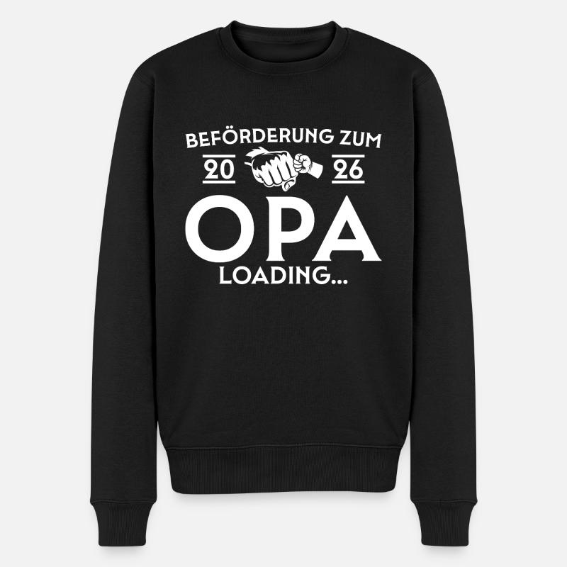 Werdender Opa 2026 loading - Männer Premium Bio Pullover - Schwarz