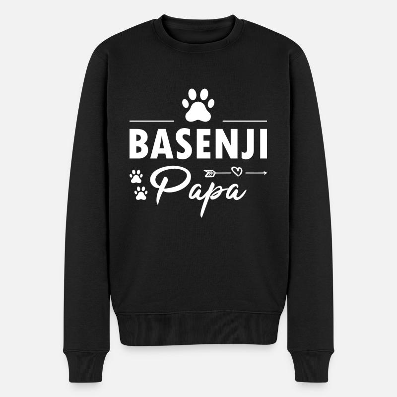 Chien Basenji Papa - Pull Premium bio Homme - noir