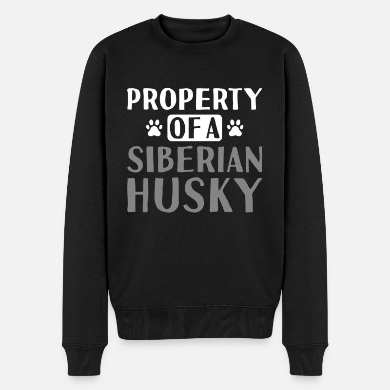 Property Of A Siberian Husky - Männer Premium Bio Pullover - Schwarz