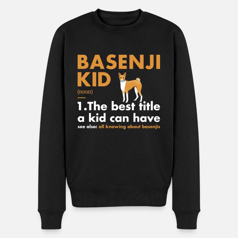 Chien Basenji Kid Définition - Pull Premium bio Homme - noir
