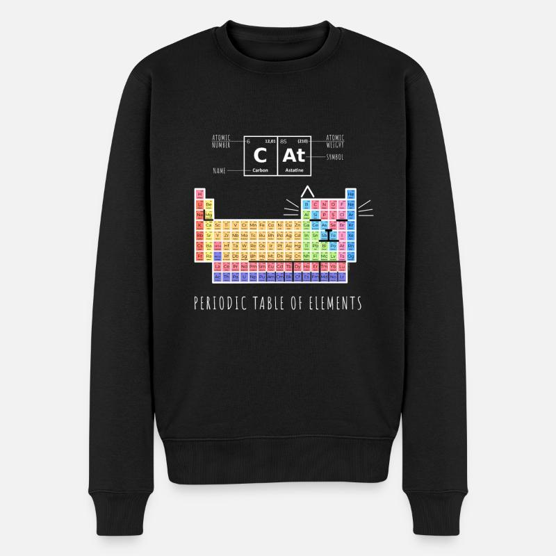 Chemie Katze Periodensystem der Elemente - Männer Premium Bio Pullover - Schwarz