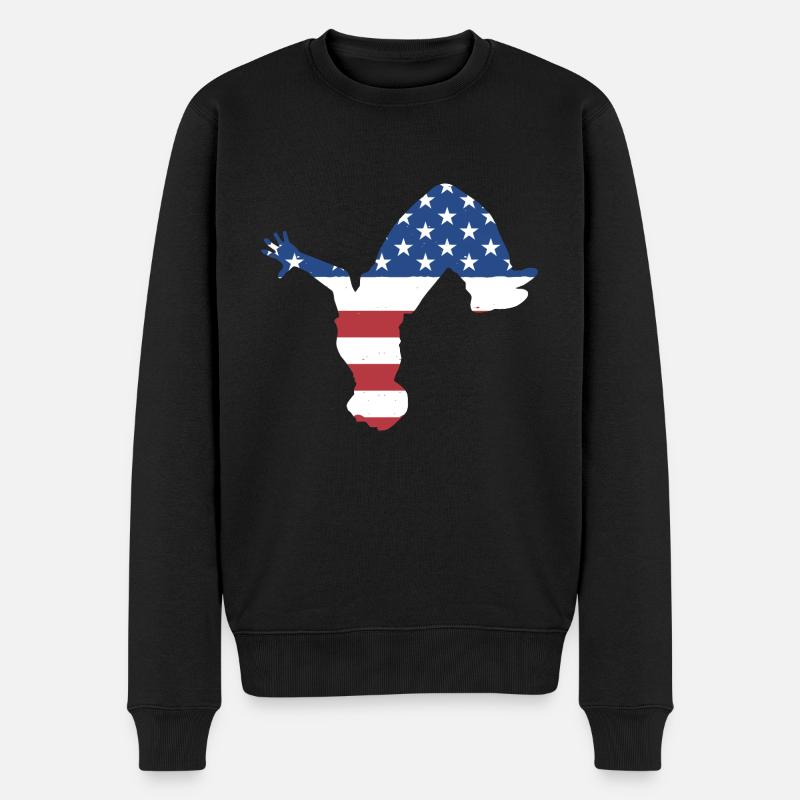 Traceur Us Flag Parkour - Pull Premium bio Homme - noir