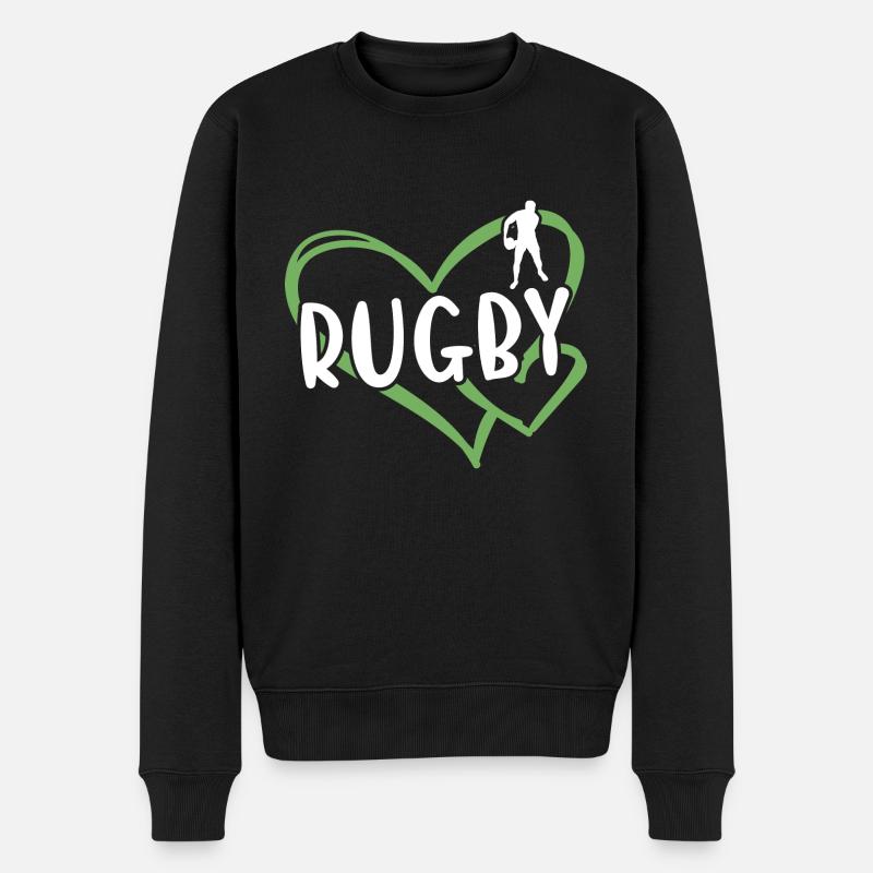Sport Heart Rugby - Männer Premium Bio Pullover - Schwarz