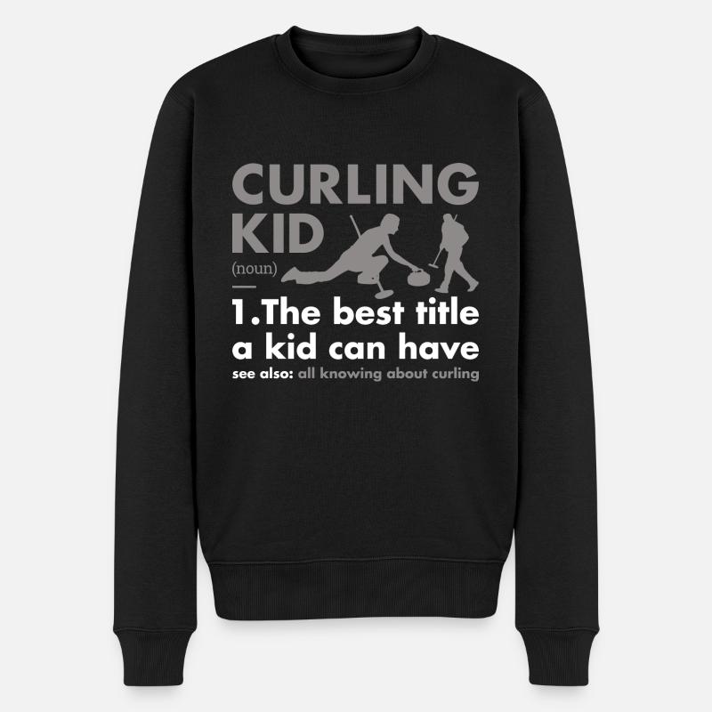 Sport Kid Definition Curling - Männer Premium Bio Pullover - Schwarz