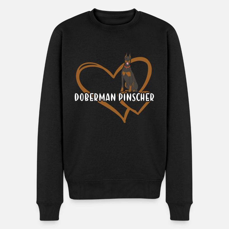 Doberman Pinscher Heart - Männer Premium Bio Pullover - Schwarz
