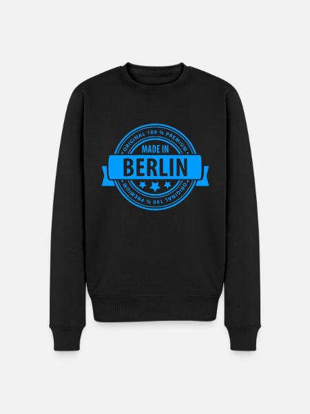 Made In Berlin - Männer Premium Bio Pullover - Schwarz
