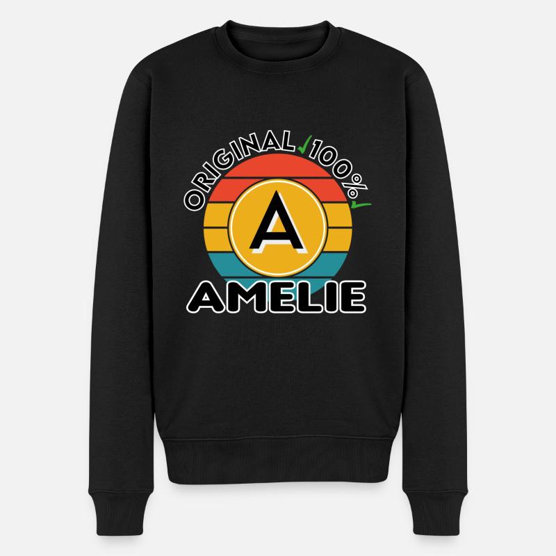Amelie - Männer Premium Bio Pullover - Schwarz