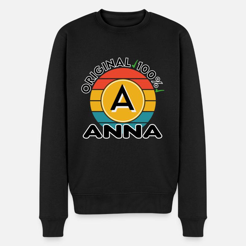 Anna - Männer Premium Bio Pullover - Schwarz