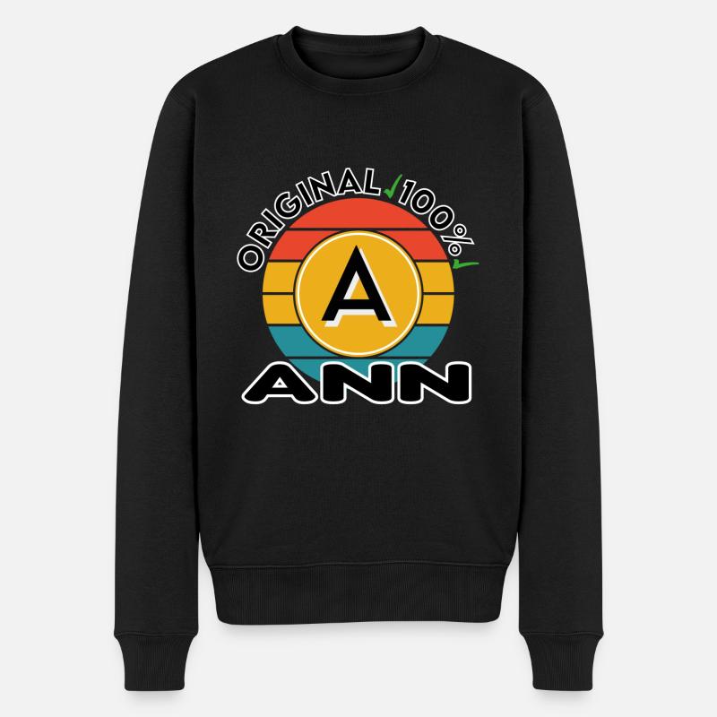 Ann - Männer Premium Bio Pullover - Schwarz