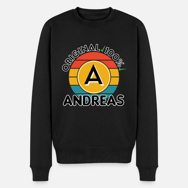 Andreas - Männer Premium Bio Pullover - Schwarz