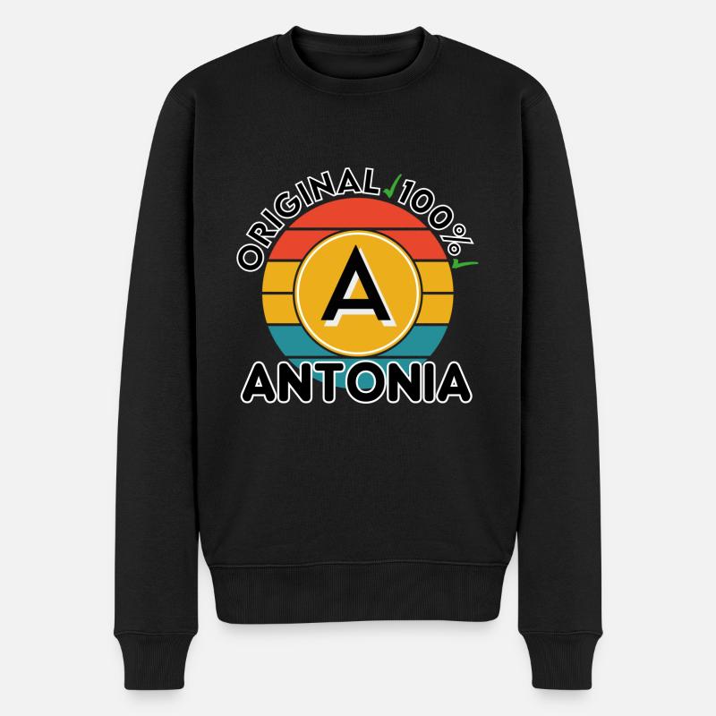Antonia - Männer Premium Bio Pullover - Schwarz