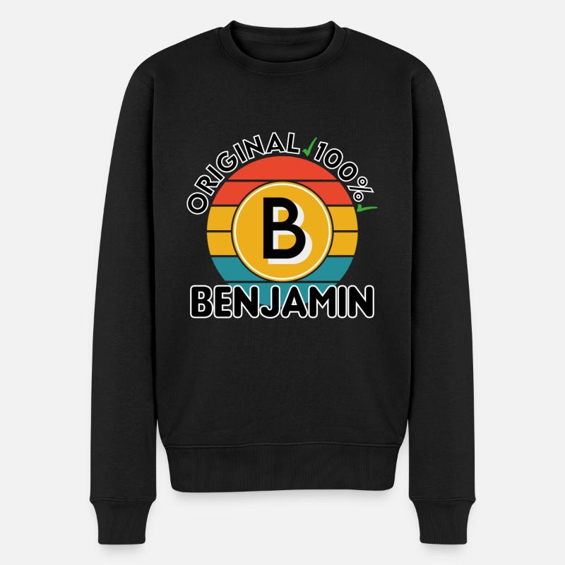 Benjamin - Männer Premium Bio Pullover - Schwarz