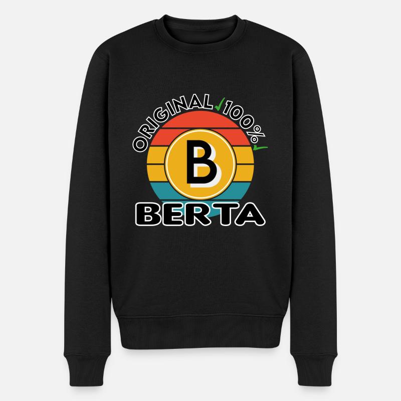 Berta - Männer Premium Bio Pullover - Schwarz