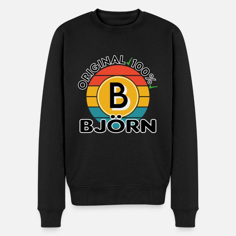 Björn - Männer Premium Bio Pullover - Schwarz