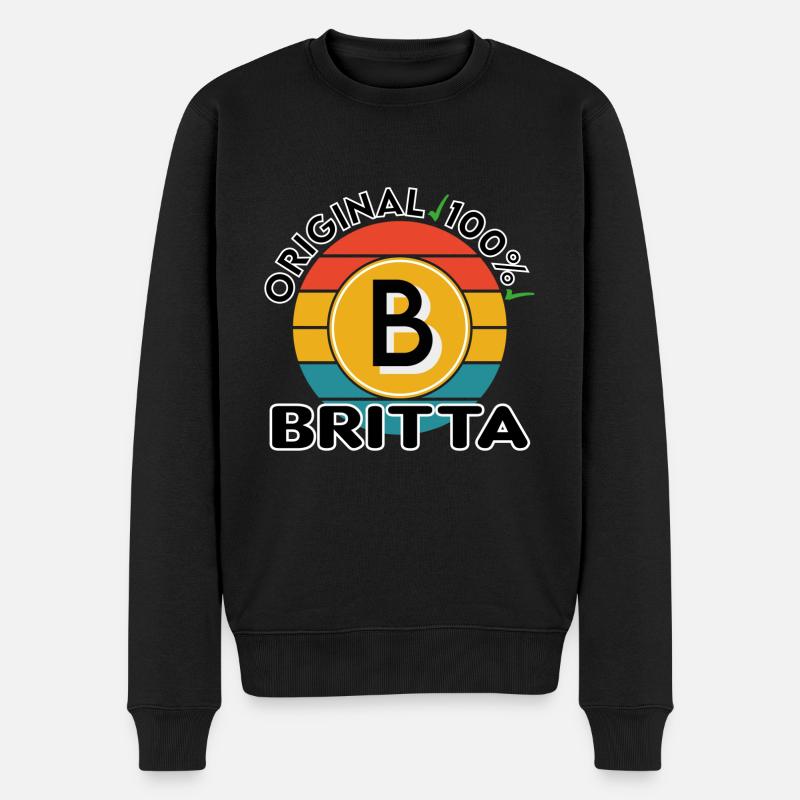 Britta - Männer Premium Bio Pullover - Schwarz