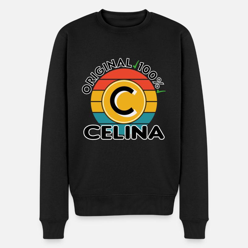 Celina - Männer Premium Bio Pullover - Schwarz