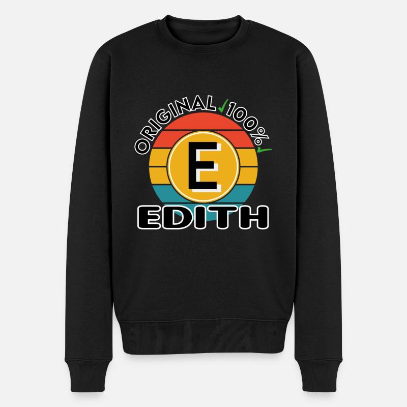 Edith - Männer Premium Bio Pullover - Schwarz