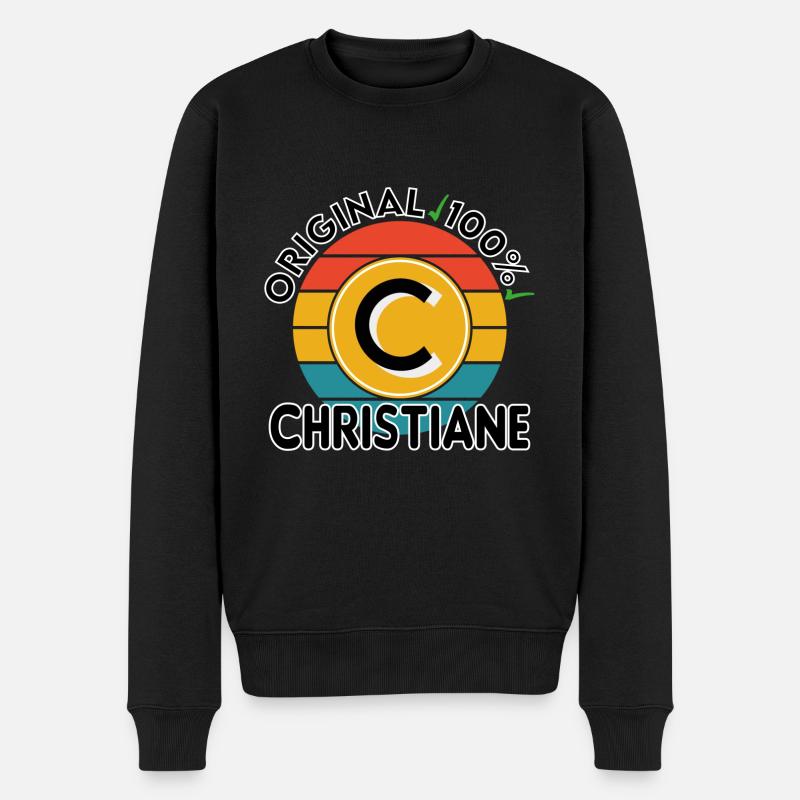 Christiane - Männer Premium Bio Pullover - Schwarz