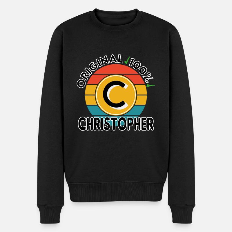 Christopher - Männer Premium Bio Pullover - Schwarz