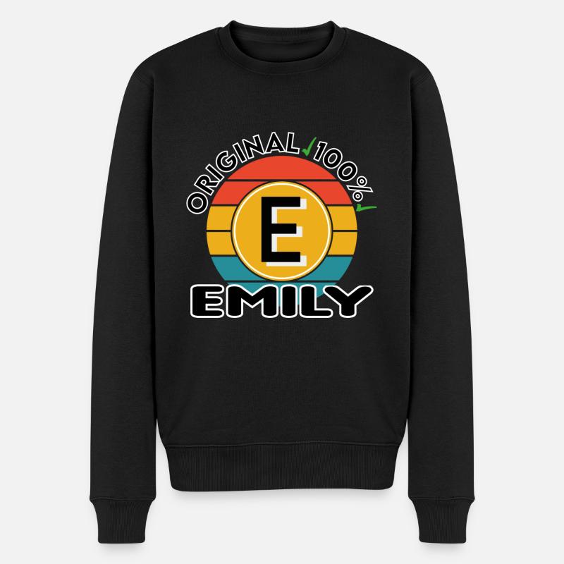 Emily - Männer Premium Bio Pullover - Schwarz