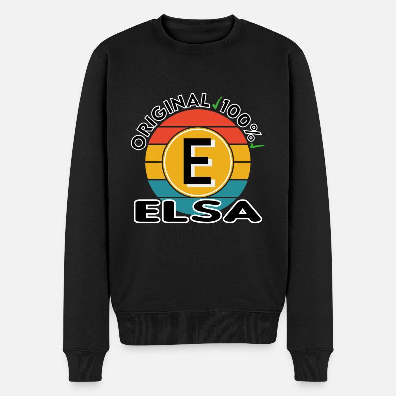 Elsa - Männer Premium Bio Pullover - Schwarz