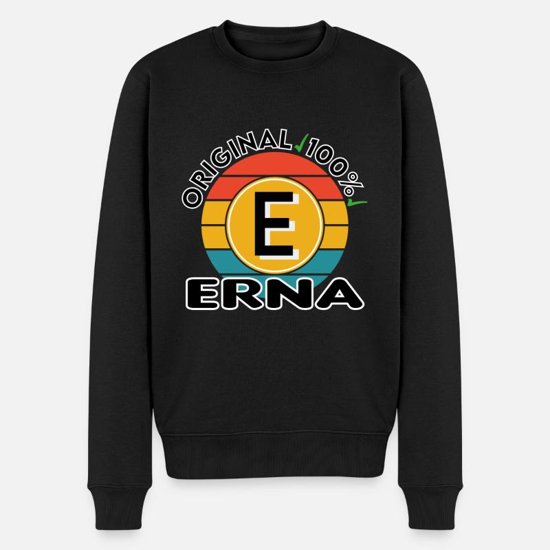 Erna - Männer Premium Bio Pullover - Schwarz