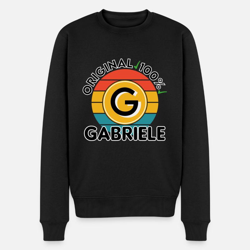 Gabriele - Männer Premium Bio Pullover - Schwarz